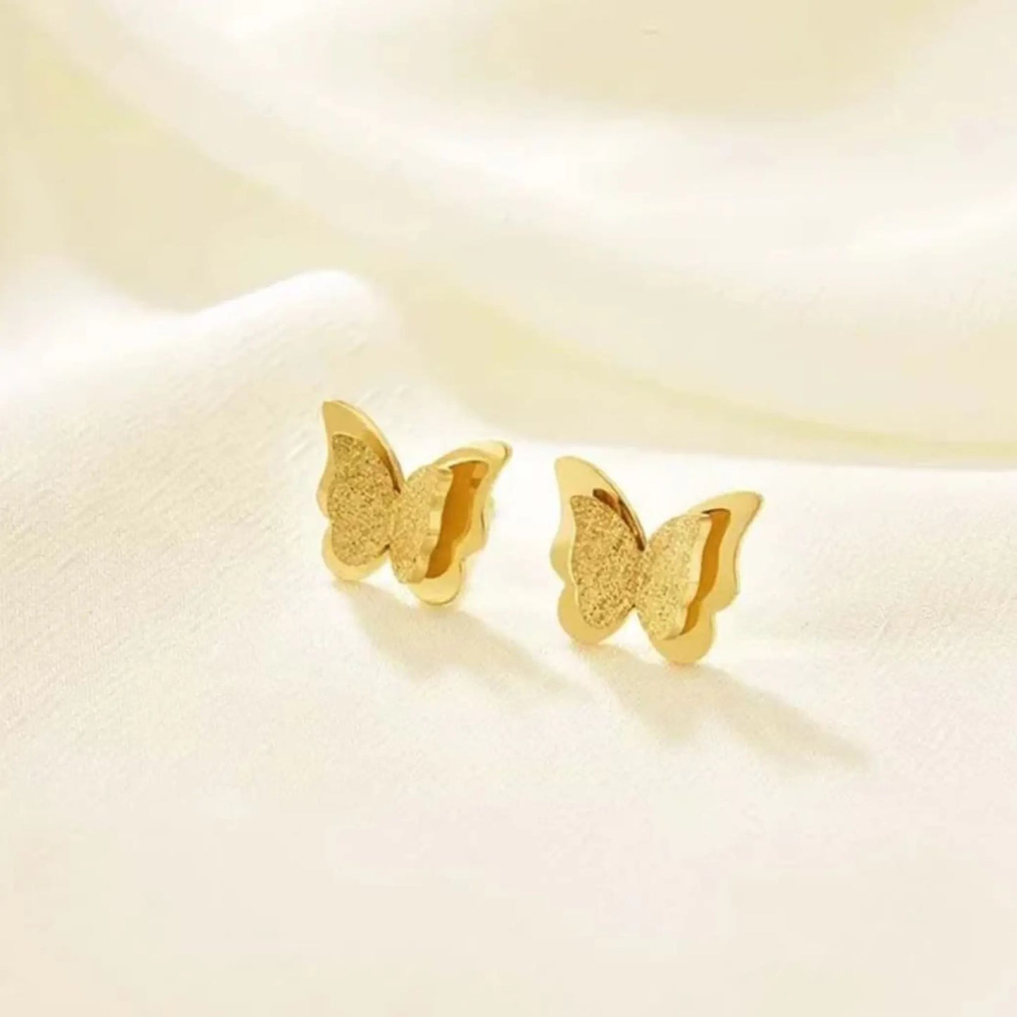 Gold Butterfly Stud Earrings