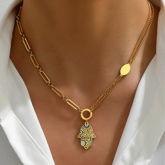 Creative Buddha Hand Shape Necklace