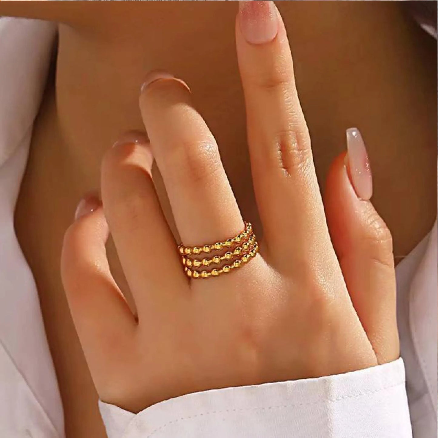 3-Layer Round Bead Ring