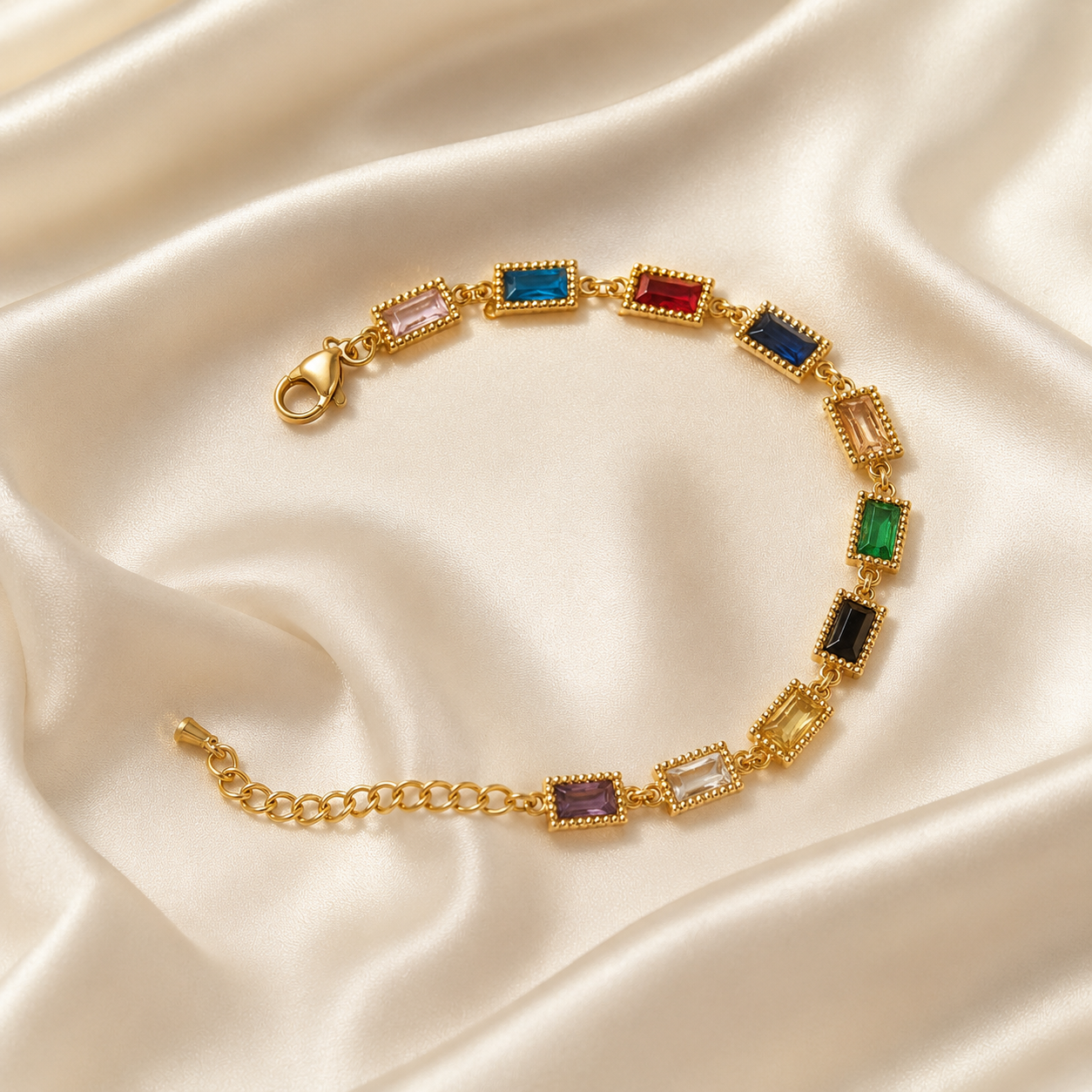 Rainbow Baguette Bracelet