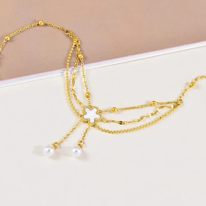 Pearl Clover Anklet