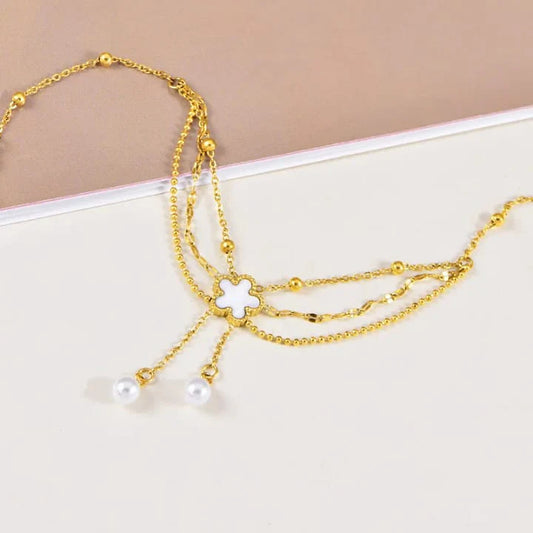 Pearl Clover Anklet
