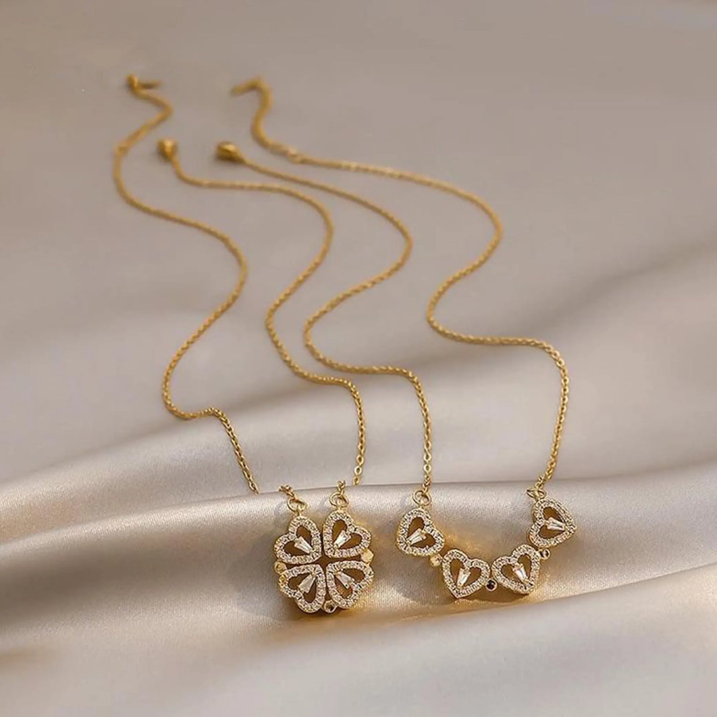 2in 1 Love Heart Folding Necklace