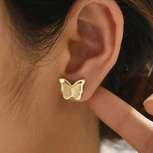 Gold Butterfly Stud Earrings