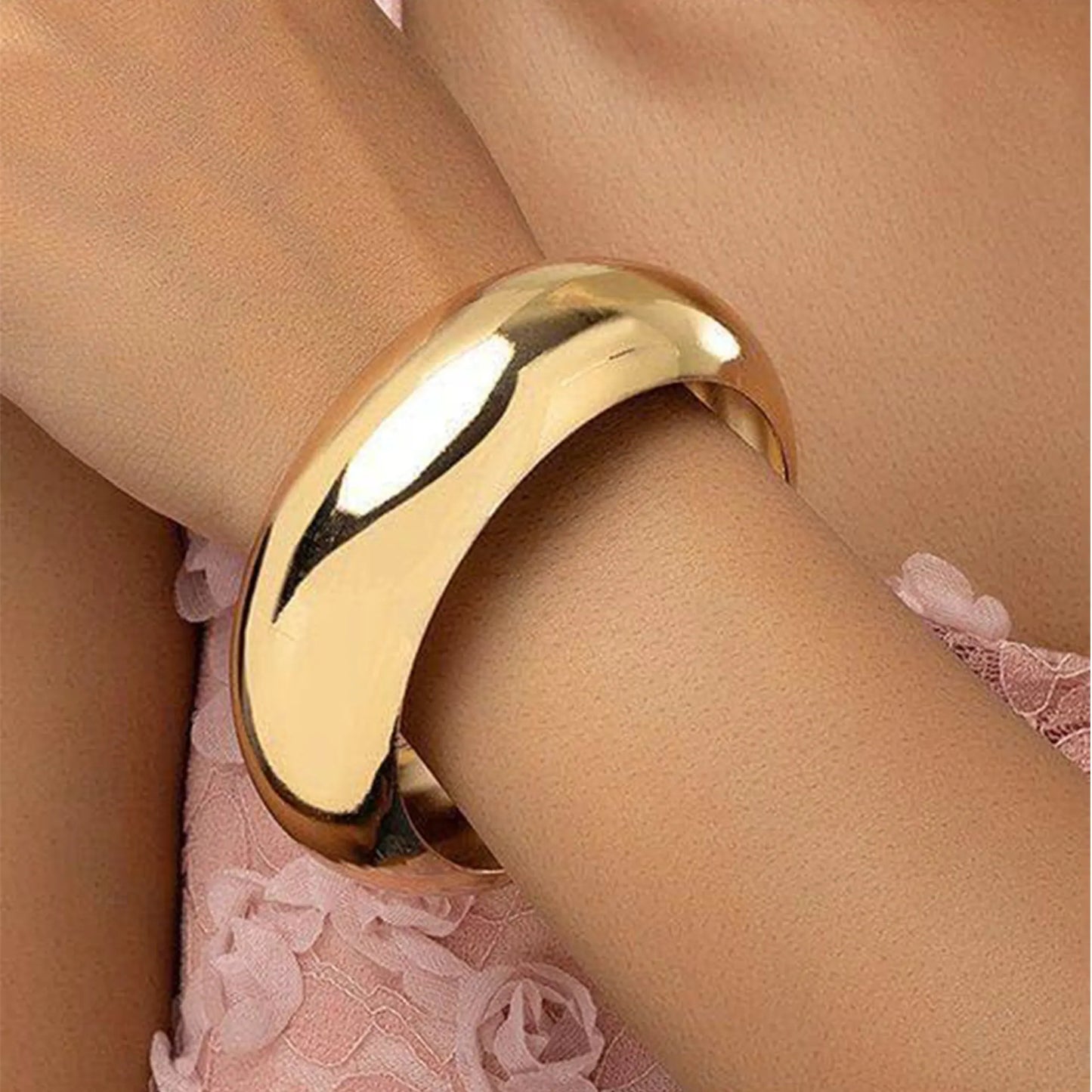 Chunky Round Cuff Wide Bangles