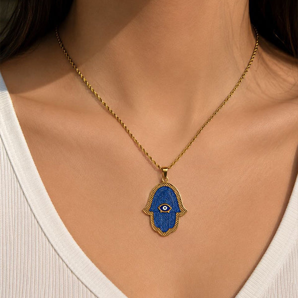 Azure Hamsa Necklace