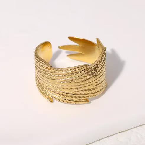 Golden Feather Ring