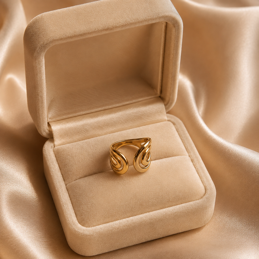 Golden Swirl Ring
