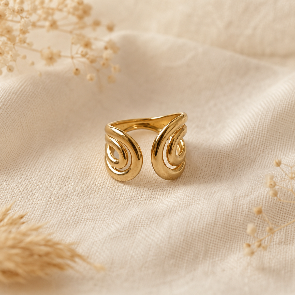 Golden Swirl Ring