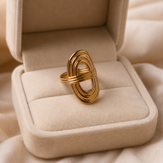 Golden Teardrop Ring