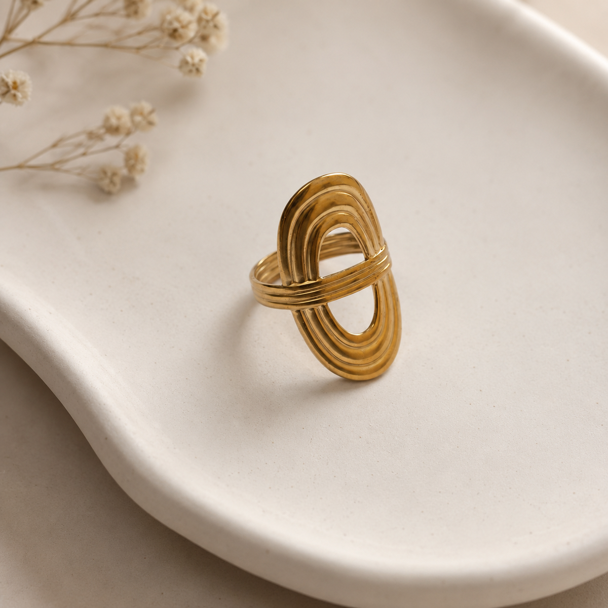 Golden Teardrop Ring