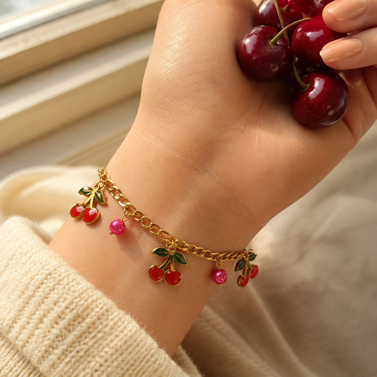 Cherry Pop Charm Bracelet