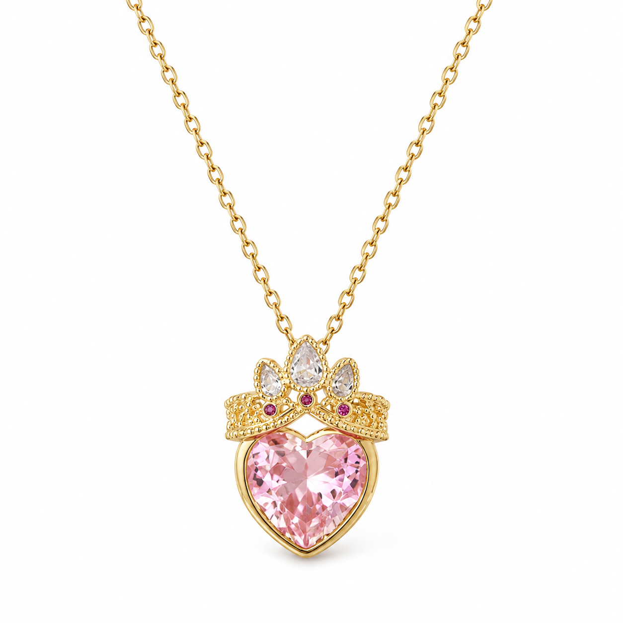 Gold Princess Heart Necklace