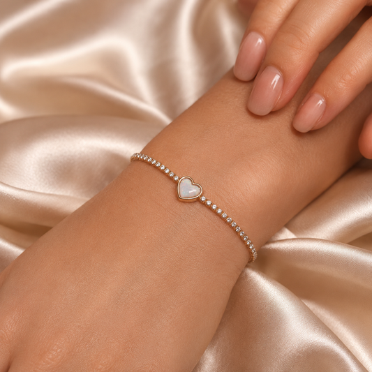 Heart Tennis Bracelet