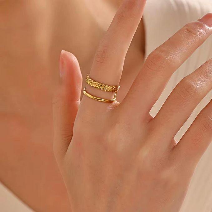 Double Wheat Leaf Ring