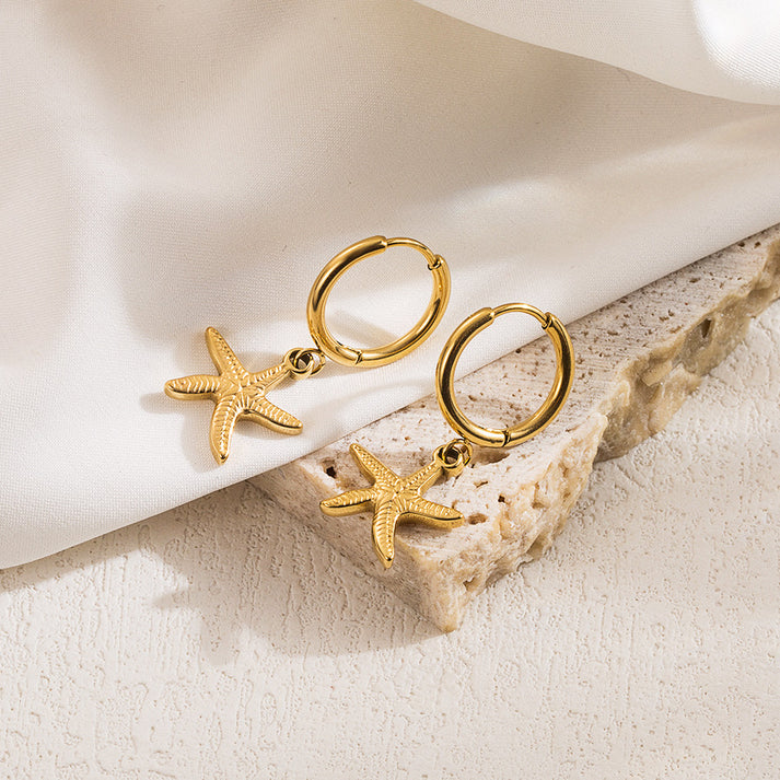 Golden Starfish Earrings