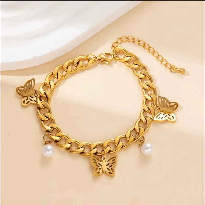 Butterfly Pearl Bracelet