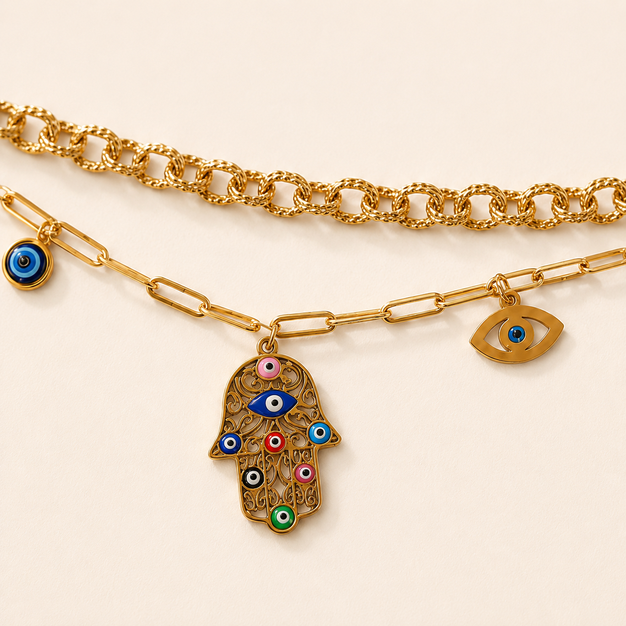 Hamsa Eye Charm Bracelet