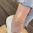 Snake Skin Beads Double Layer Anklet