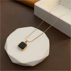 Black Onyx Square Necklace