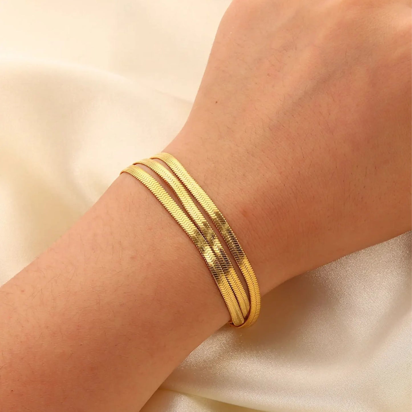 Triple Snake Chain Bracelet