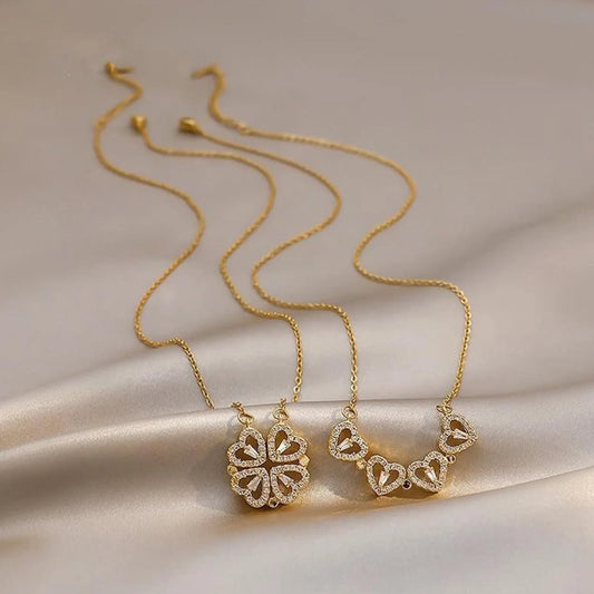 2in 1 Love Heart Folding Necklace
