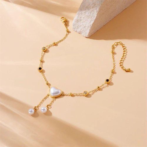Anklet with White Heart