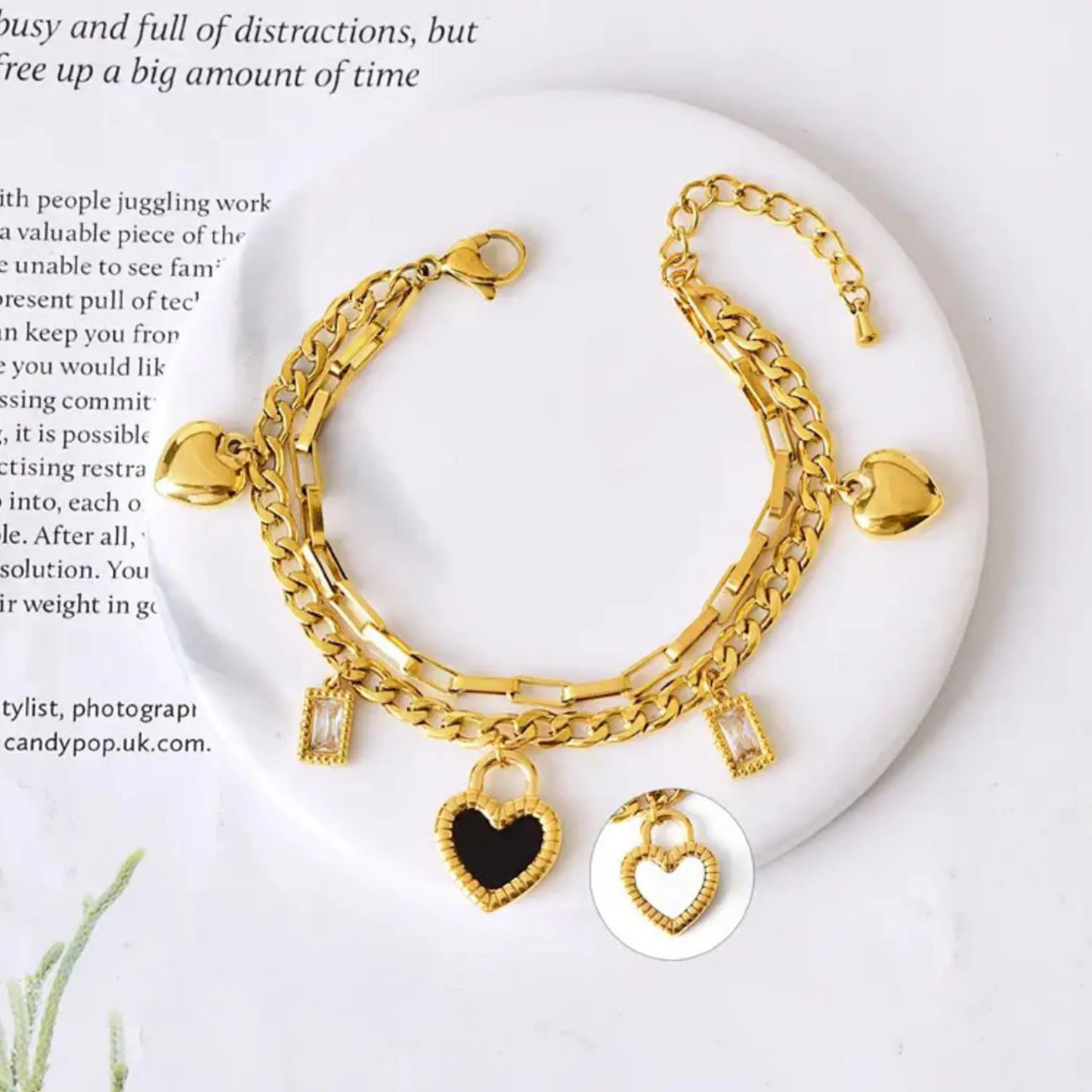Double Sided Heart Bracelet