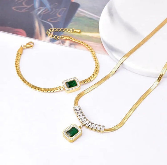 Two PC Green Zircon Set