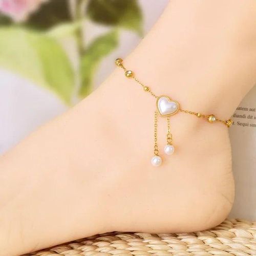 Anklet with White Heart