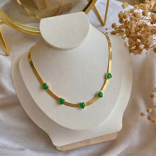 Emerald Hearts Necklace