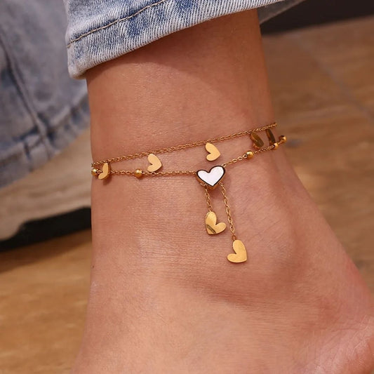 Golden Heart Anklet