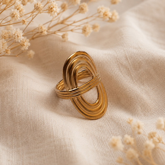 Golden Teardrop Ring