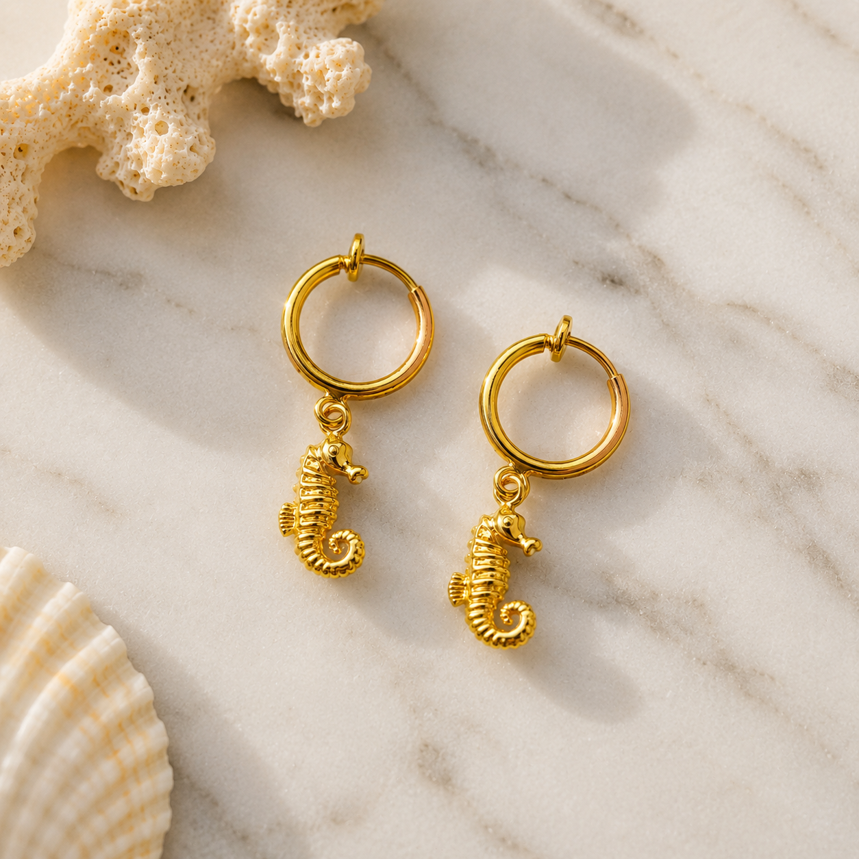 Seahorse Gold Earrings