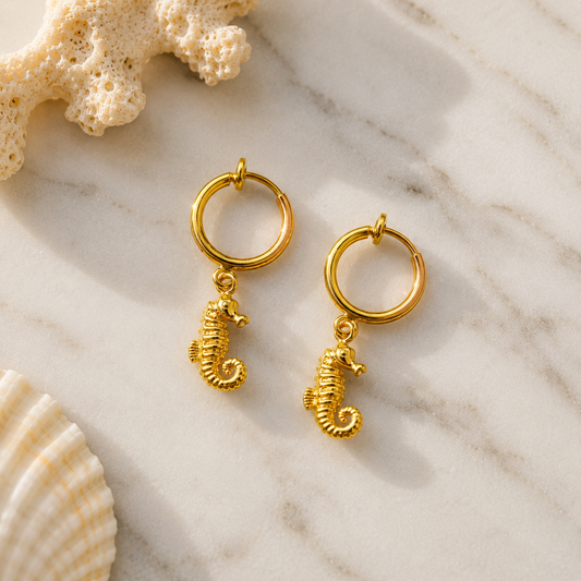 Seahorse Gold Earrings