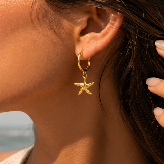 Golden Starfish Earrings