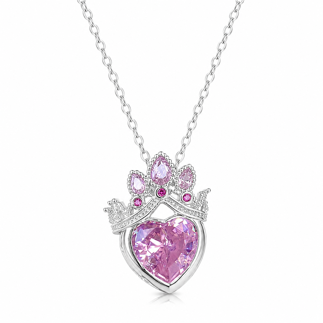Silver Princess Heart Necklace
