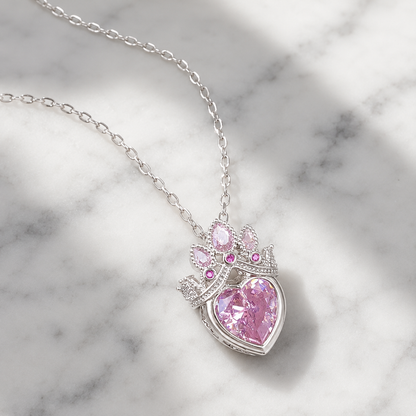 Silver Princess Heart Necklace