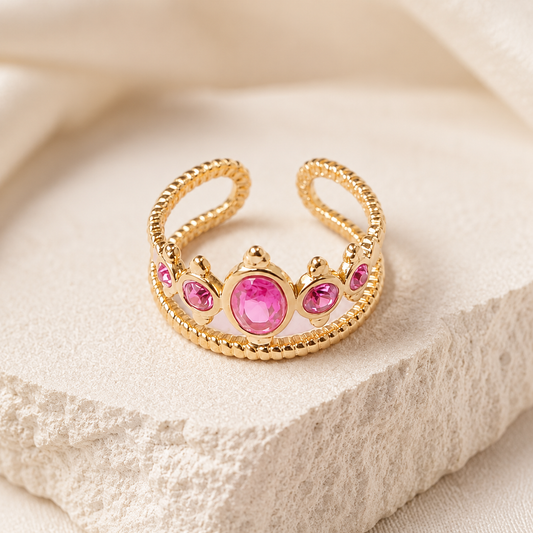 Pink Crown Ring