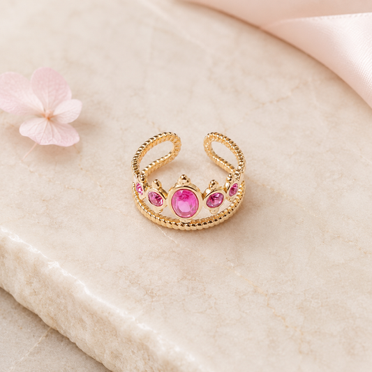 Pink Crown Ring
