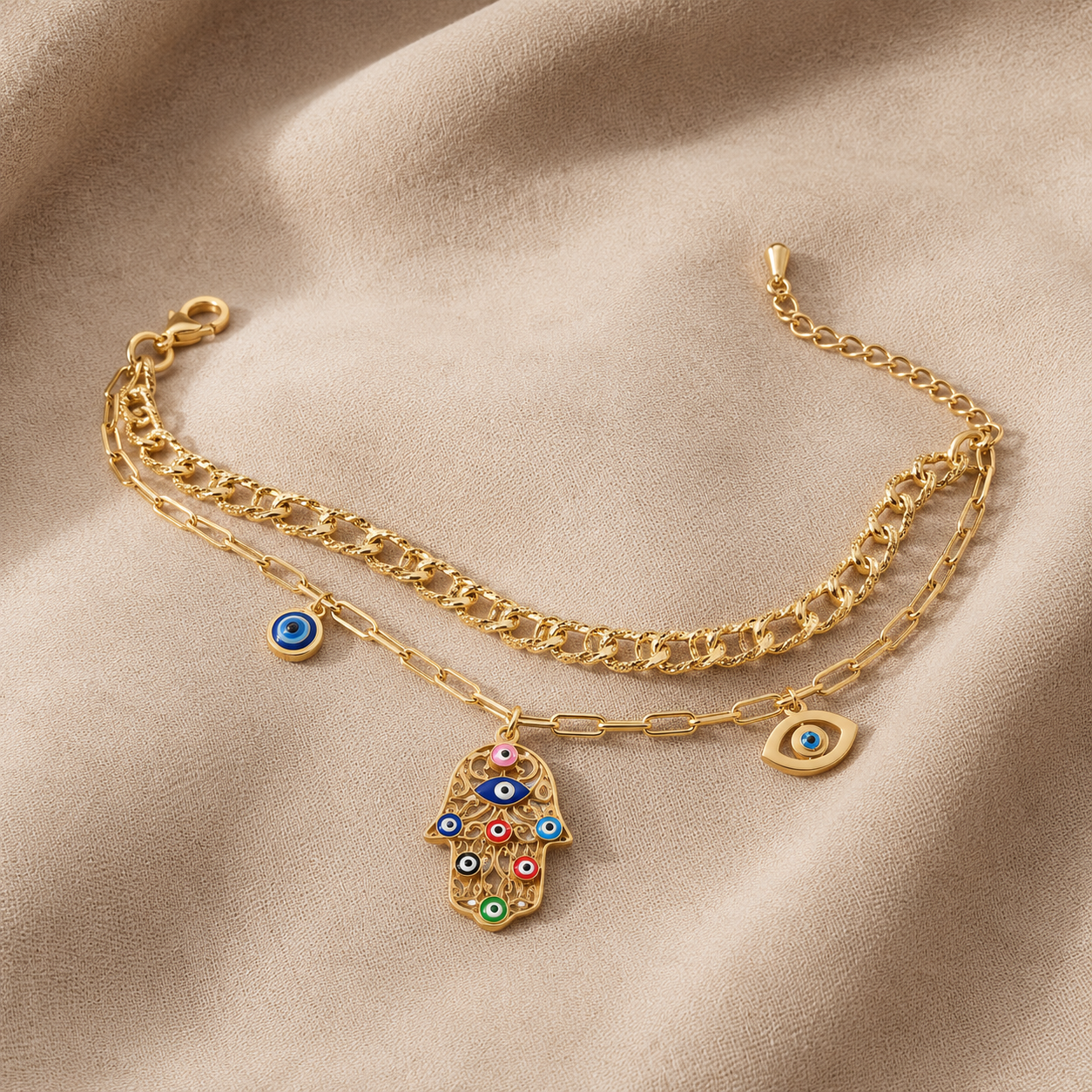 Hamsa Eye Charm Bracelet