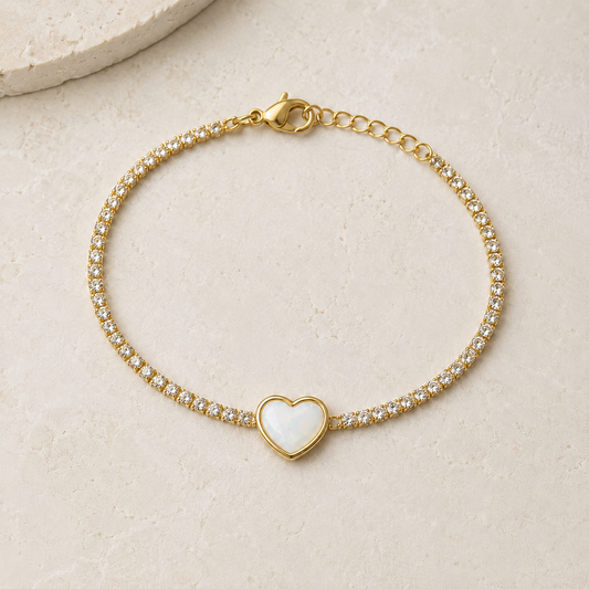 Heart Tennis Bracelet