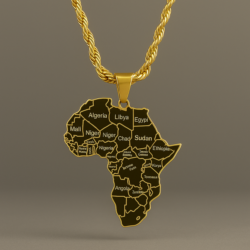Africa Map Necklace