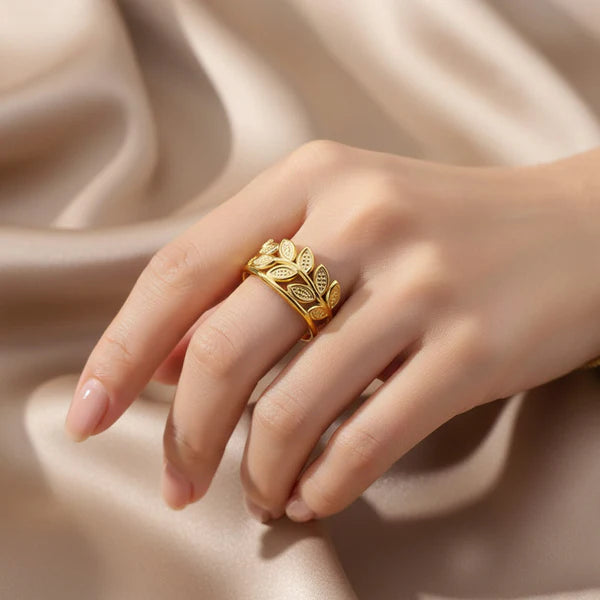 Olive Branch Leaf Ring