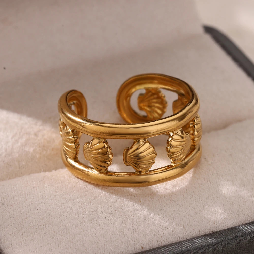 Golden Shell Ring