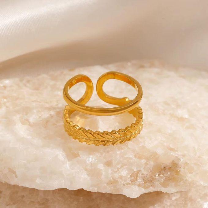 Double Wheat Leaf Ring