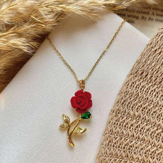 Red Flower Necklace