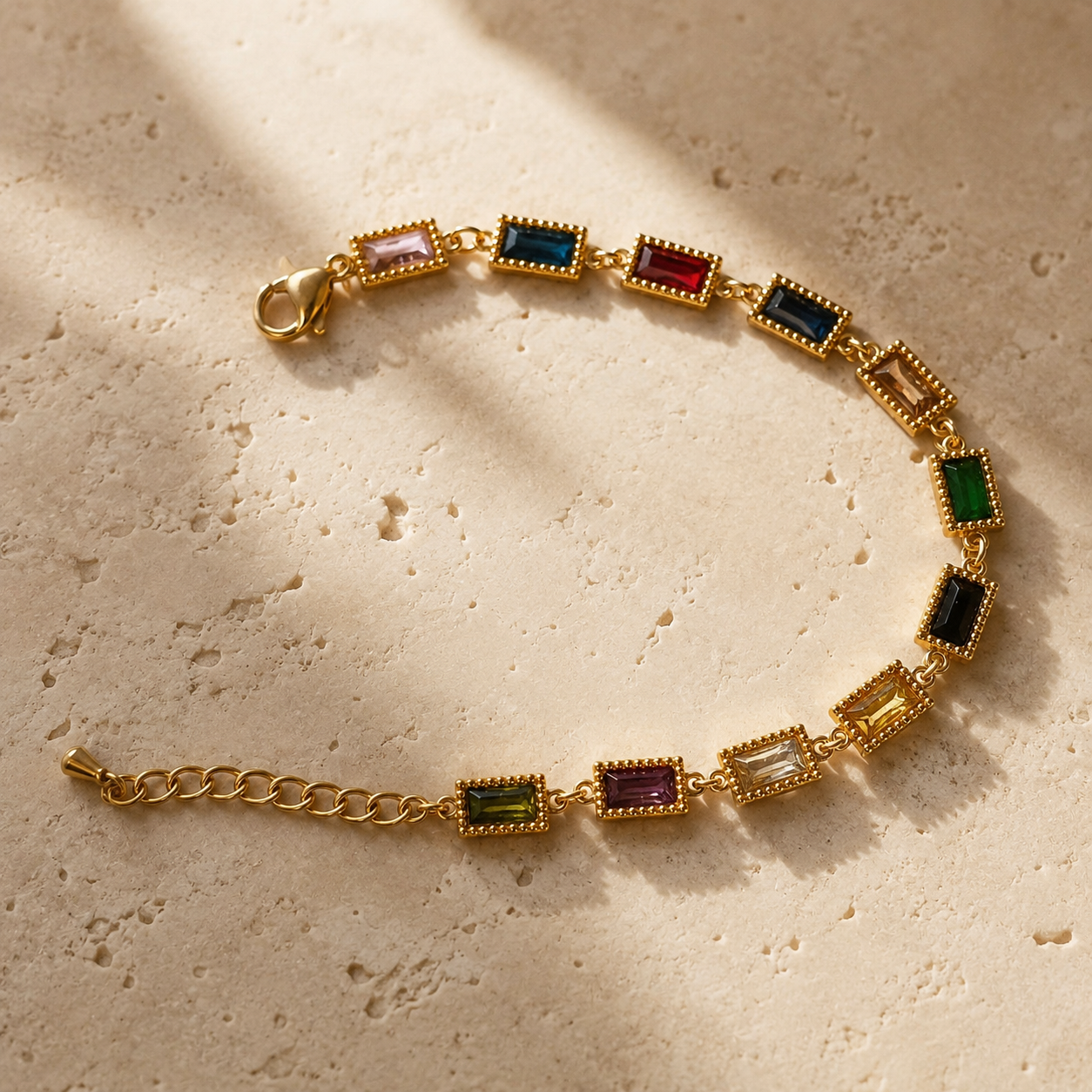 Rainbow Baguette Bracelet