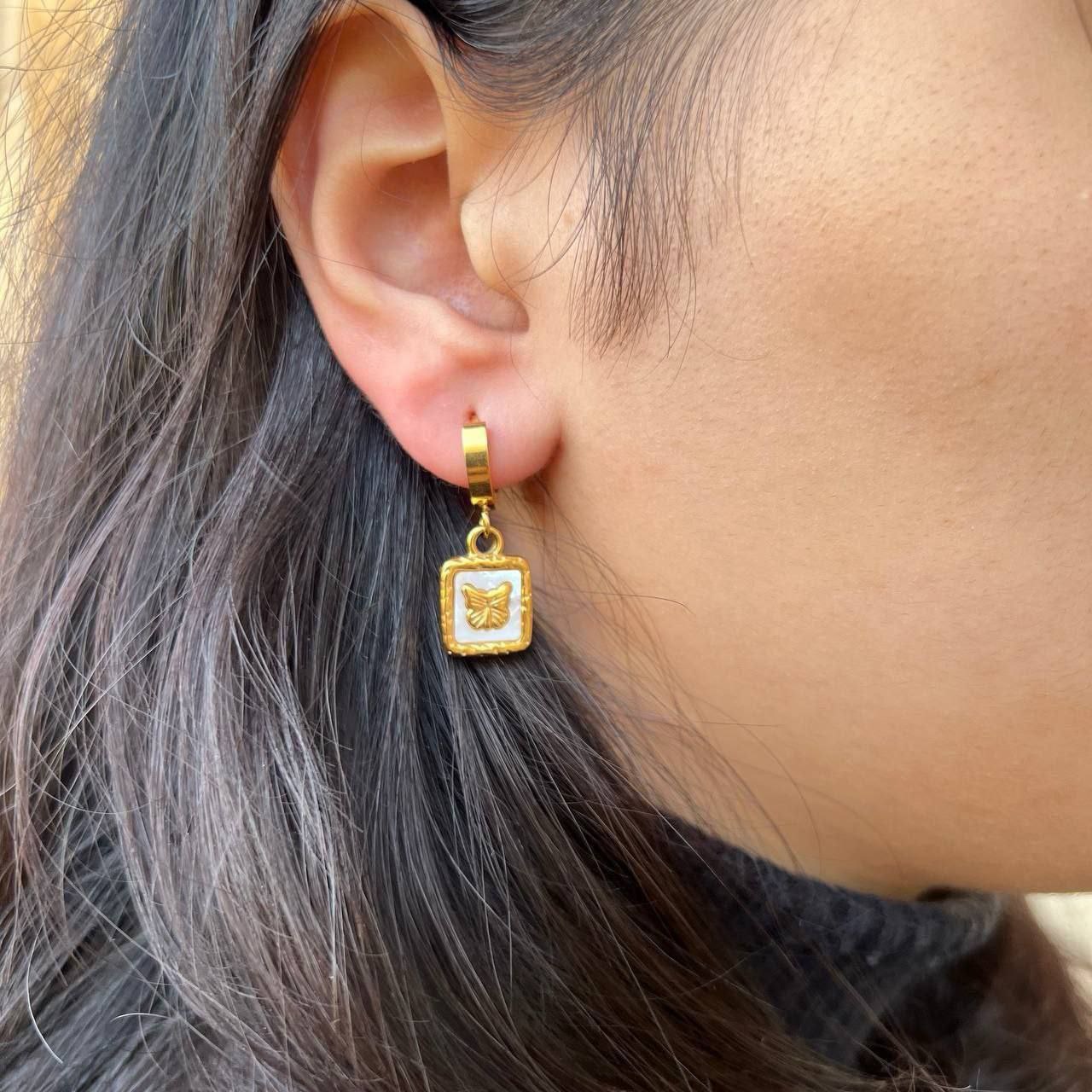 Square Butterfly Earrings