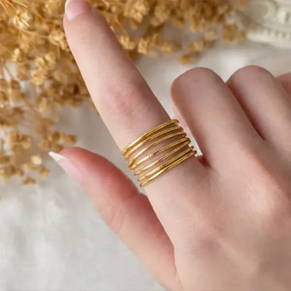 Hammered-Effect Ring
